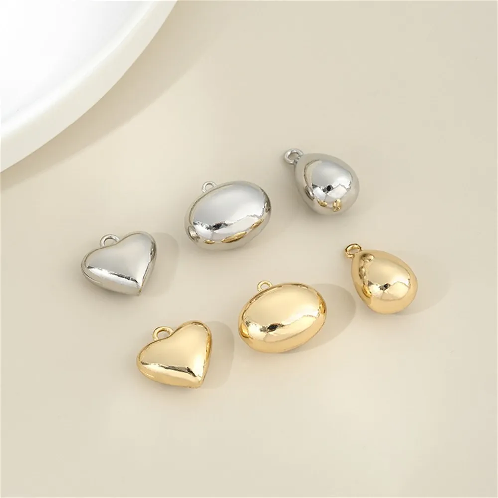

1pcs 14K Gold-plated Color-preserving Pendant Diy Handcrafted Hollow Heart-shaped Teardrop Earrings Bracelet Accessory Materials