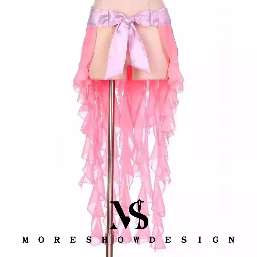 ベリーダンス九尾キツネベルトインドダンスシフォンベルトネクタイウエストヒップスカーフサゴウエストチェーンオリエンタルダンスアクセサリー