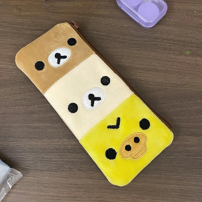 Kawaii Rilakkuma Kiiroitori תיק עיפרון קלמר ילדה פאוץ' עיפרון תיק עט מצויר קלמרים חמודים תיק אחסון מתנה לפסטיבל