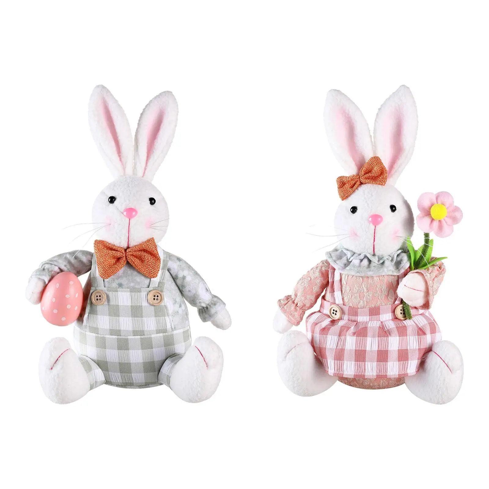 Easter Bunny Doll Decorative Artwork Animal Doll for Entrance Home Spring