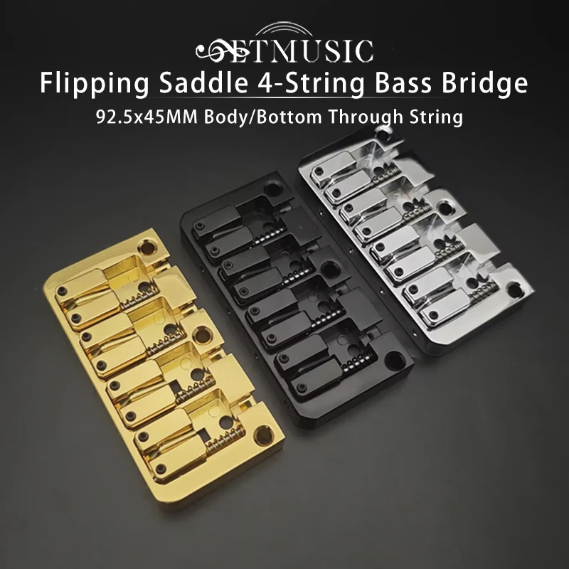 

Flipping Saddle 4-String Bass Bridge 92.5x45MM Body/Bottom Through String Spacing 19.5MM Bass Fixed Bridge