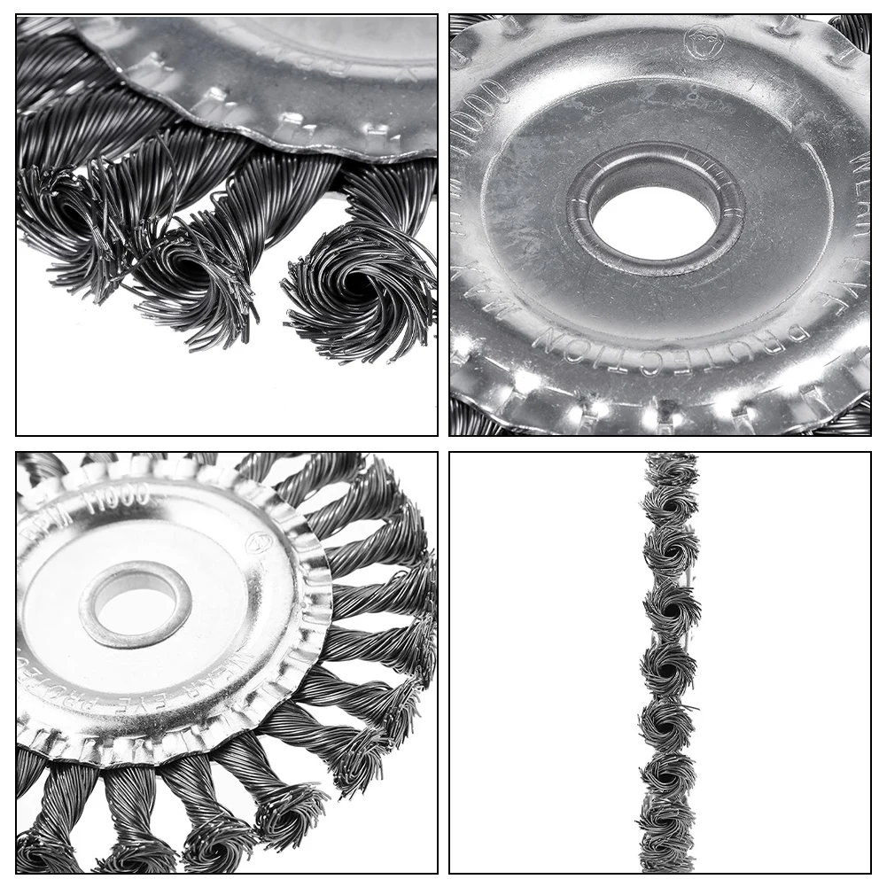 4/5inch Grass Trimmer Disc Cleaning Polishing Knotted Wire Wheels Built-In Fixing Plate Wire GrassTrimmer Blades Lawnmower Parts