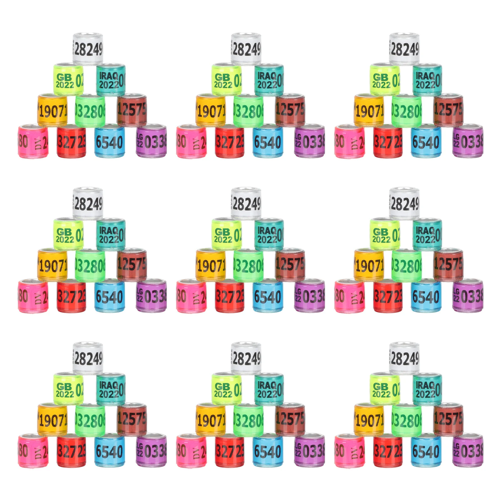

100 Pcs Colored Identification Bright Colors Bird Leg Pigeon Foot Rings Accessories Supplies Racing Marker Homing Pigeon Leg