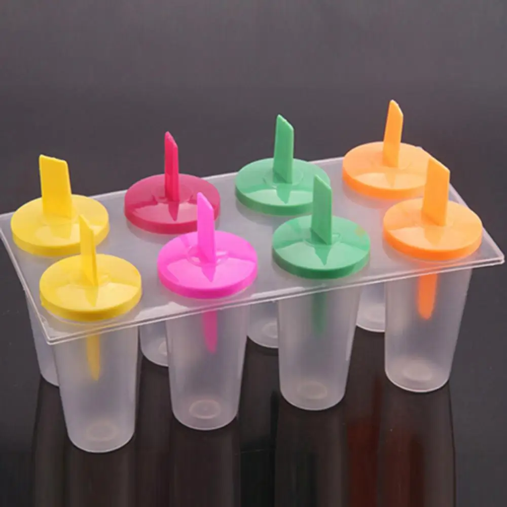 

8 Holes PP Ice Cream Mold With Sticks Ice Pop Cube Popsicle Mold Dessert DIY Magnum Cake Mold Ice Cream Maker Ice Cube Molds