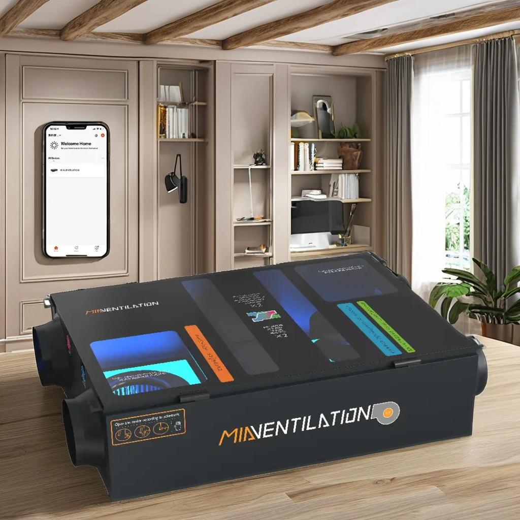 

MIA 150 CFM Промышленная система вентиляции с восстановлением тепла ERV/HRV Нержавеющая сталь Потолочный тип Домашний отель Открытый больница HVAC