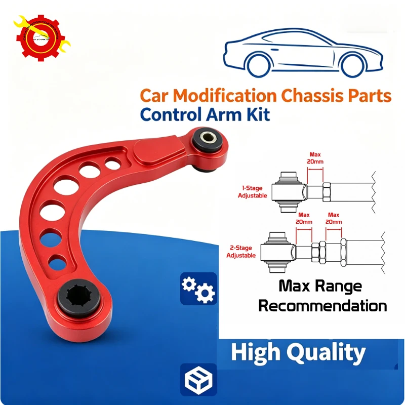Adjustable Rear Upper Control Arm Camber Kit, Aluminum Alloy Suspension Arm for Car Modification, Multi-Color Replacement Parts