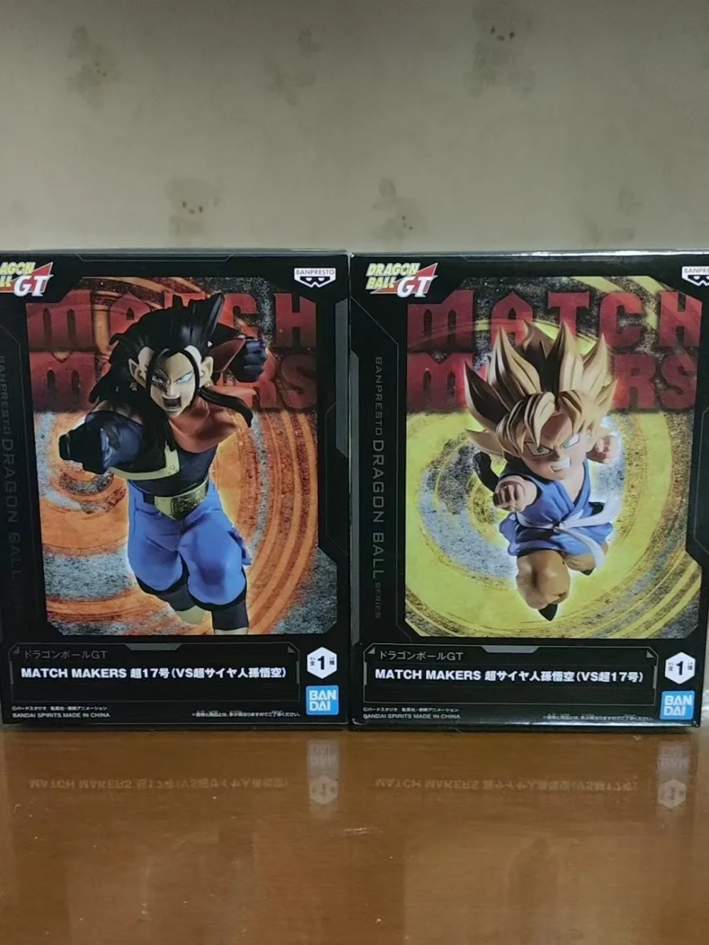 En Stock Bandai Original BANPRESTO Anime Dragon Ball GT MATCH MAKERS Son Goku Android 17 Anime figuras de acción modelo juguetes regalos