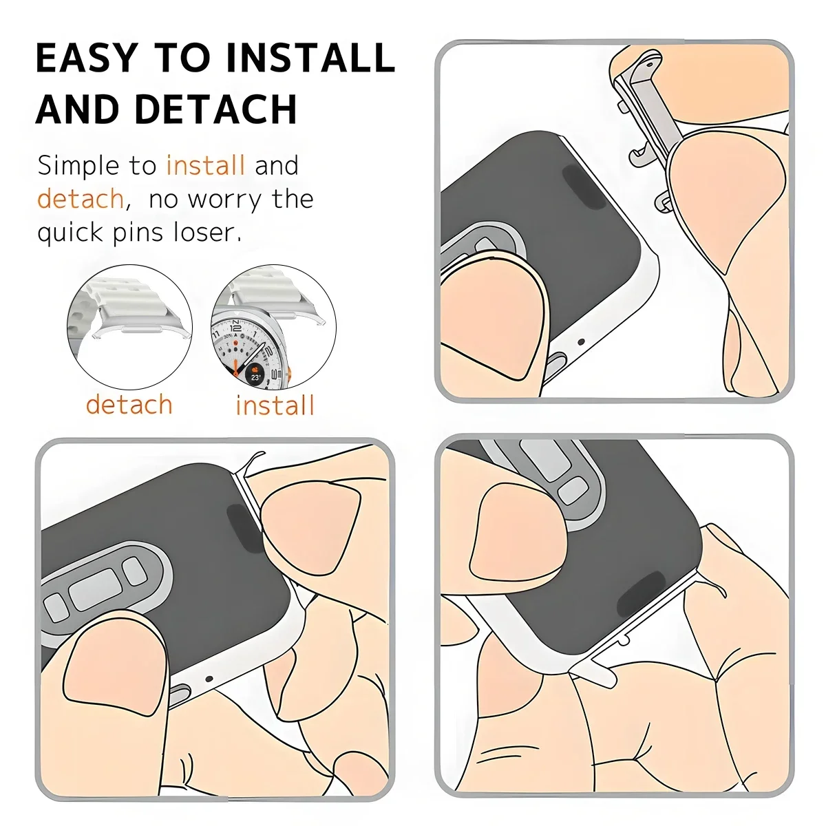 2 BH tali jam adaptor logam, konektor untuk jam tangan Samsung Galaxy Watch 7 Ultra 47mm konektor jam baja tahan karat 20mm 22mm 24mm