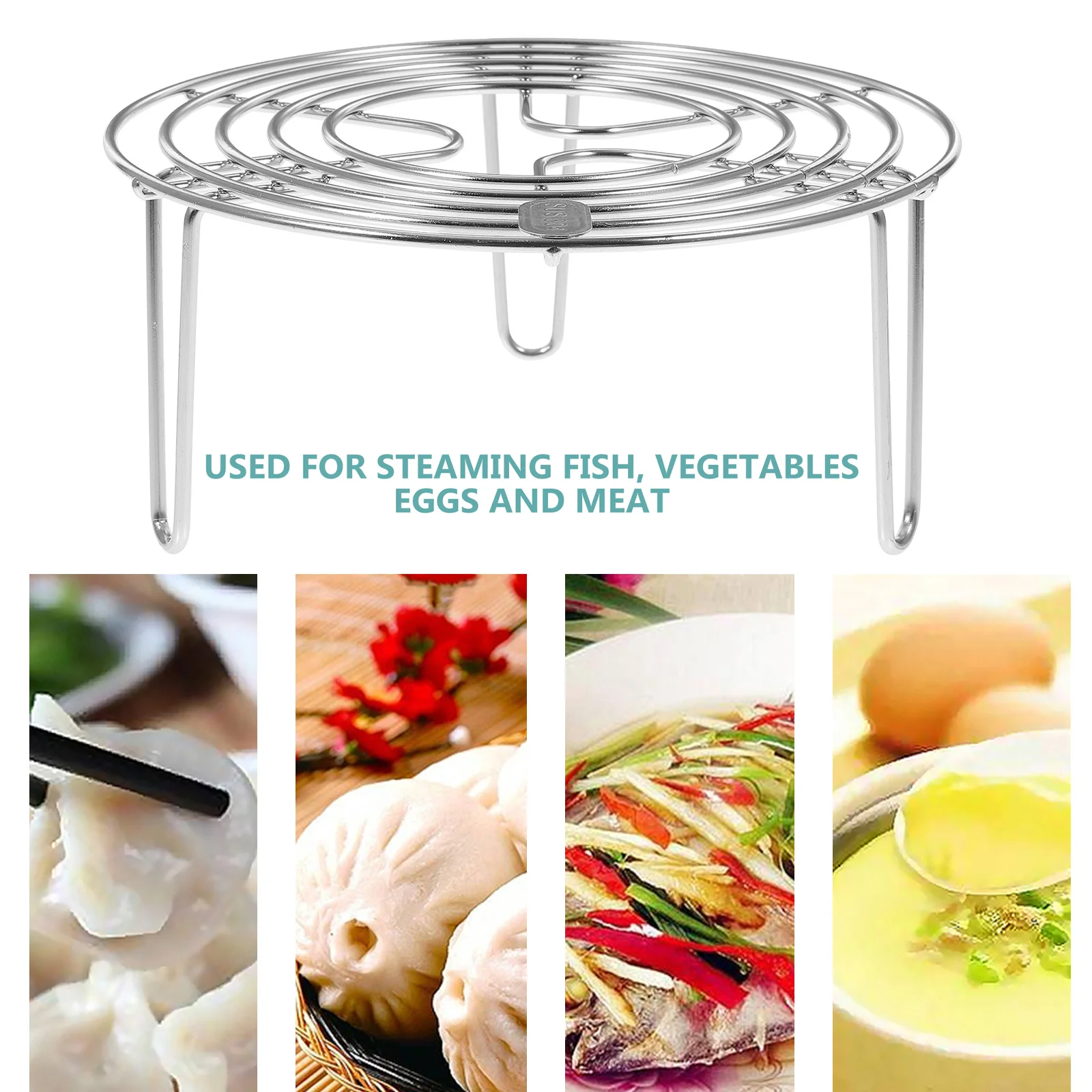 Microwave Stand Egg Steamer Round Round Baking Pan Multifunction Cooking Grill Baking Holder 304 Stainless Steel