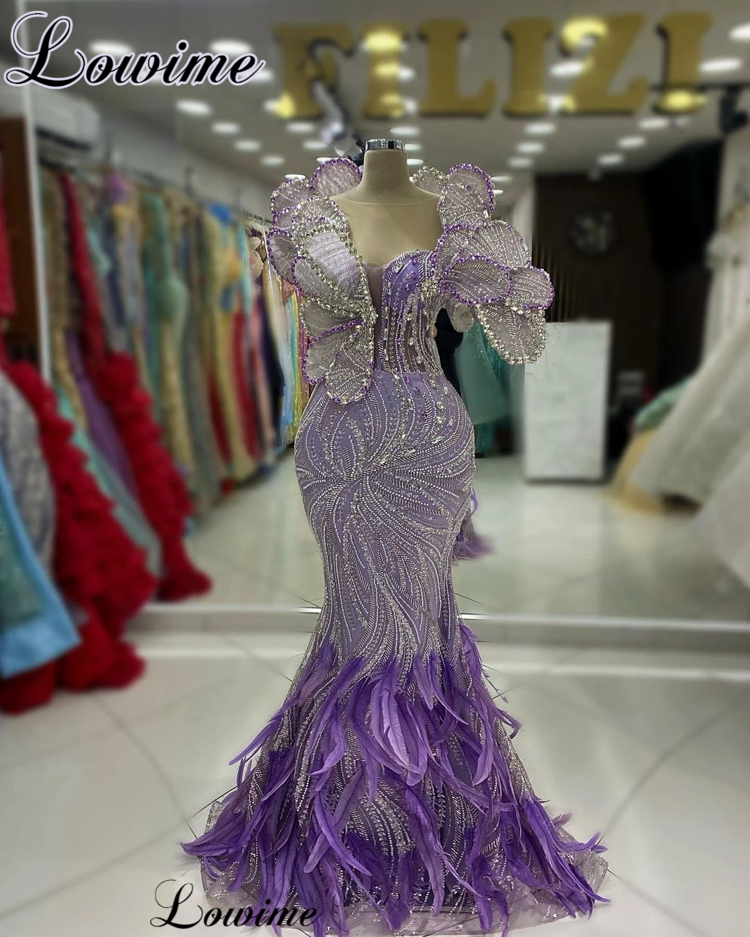 New Fashion Purple Celebrity Dresses Mermaid Special Crystals Red Carpet Runway Dresses Vestidos De Gala Evening Dresses