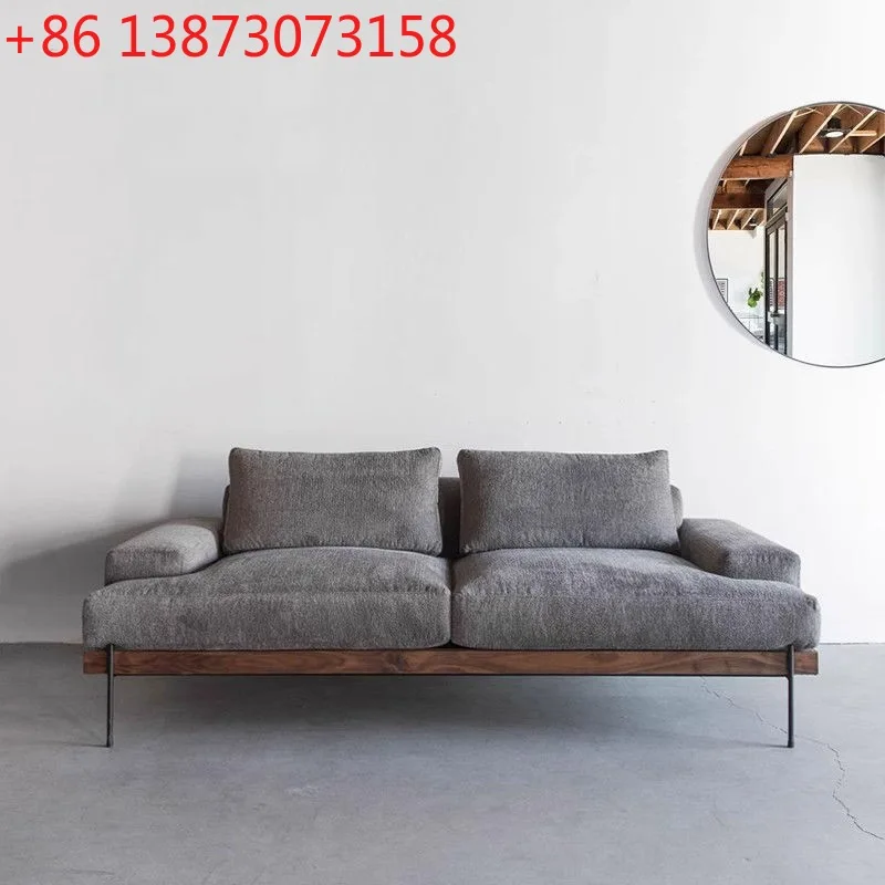 

Скандинавский минималистичный тканевый диван для гостиной, соответствующий цвету для маленькой квартиры, двойной серый японский диван ins