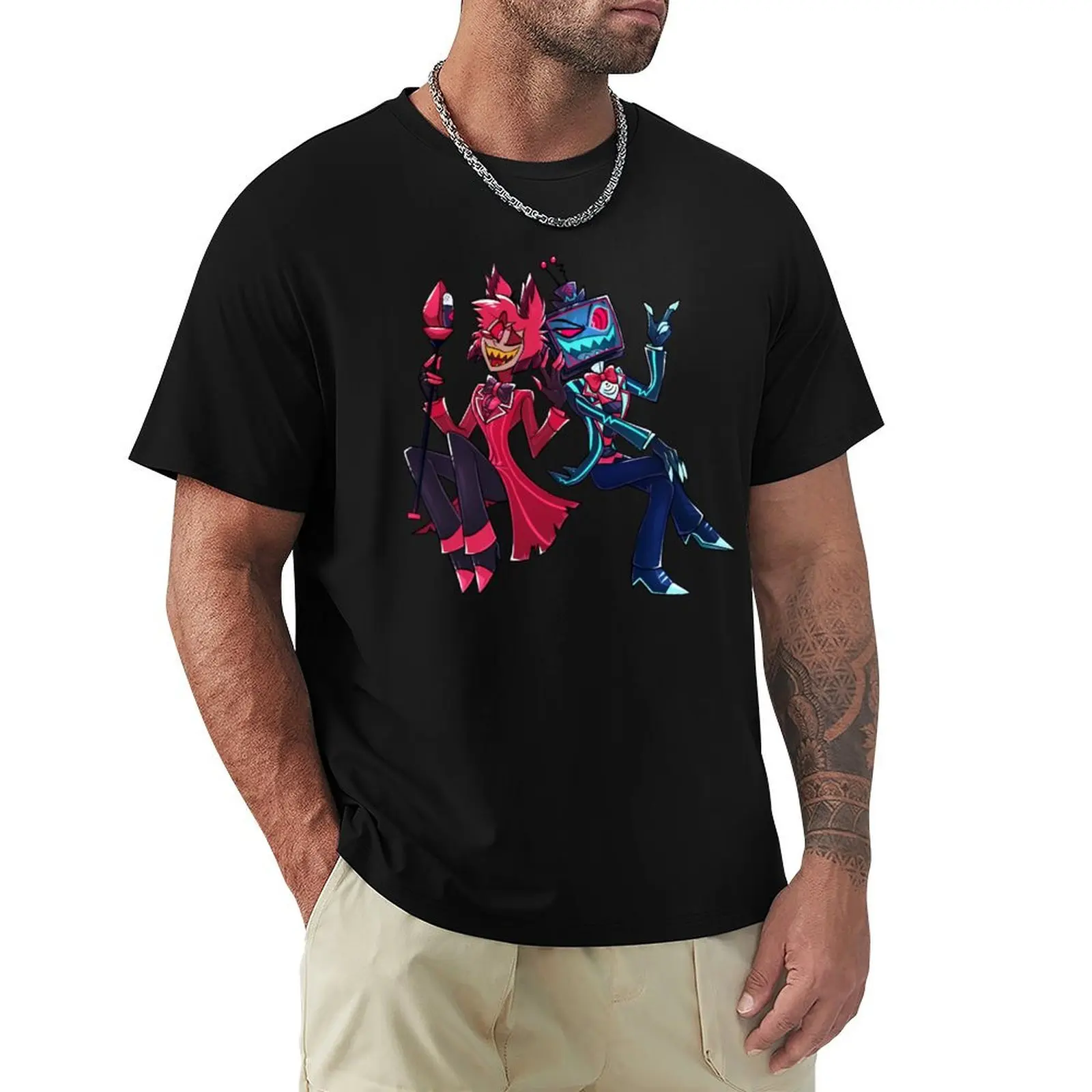 

Alastor and Vox T-Shirt custom t-shirts anime t shirts boys whites summer shirt t shirts for men pack