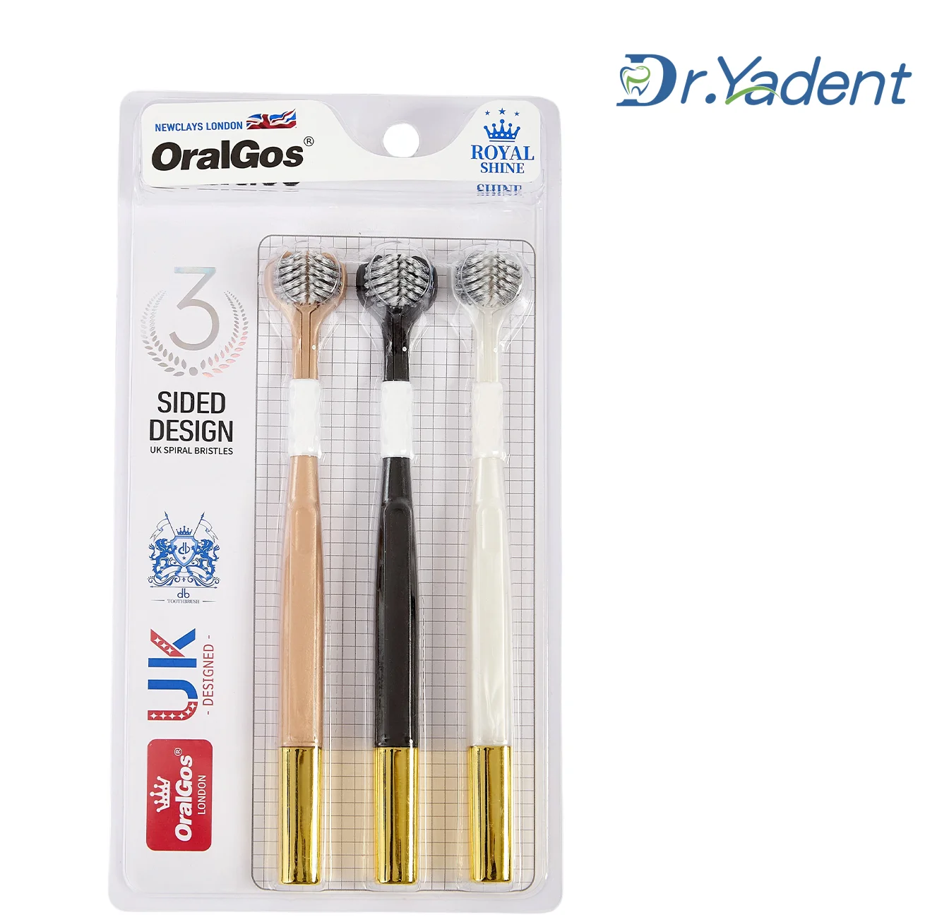 

3 Pack Three-Sided Toothbrush for Adults Dr.Yadent Soft Bristles & Gum Care 360° Cleaning Bundle 3D Manual Toothbrush