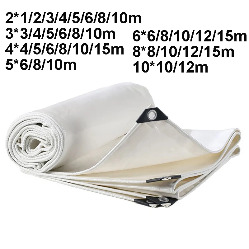 

Large Tarpaulin 2*1 4*4 6*6 8*8 10*10m Thicken Anti-UV Waterproof Shade Tarp Tent Camping Canopy Rain Awning Outdoor Truck White