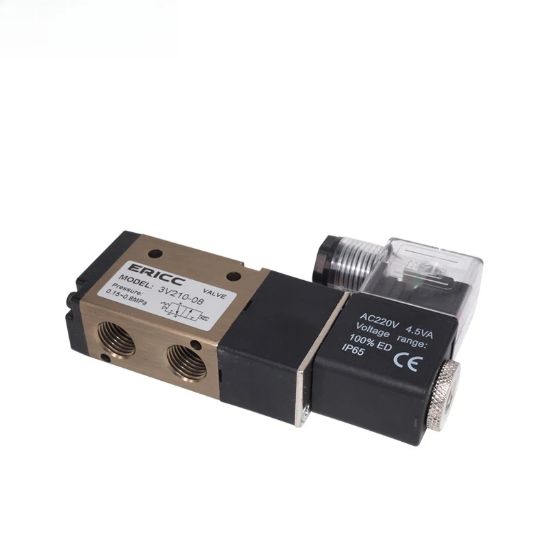 

3 Way Port 2 Position 3V210-08 Normally Closed DC12V 24V AC220V Pneumatic Air Solenoid Valve Electric Control Gas Magnetic Valve