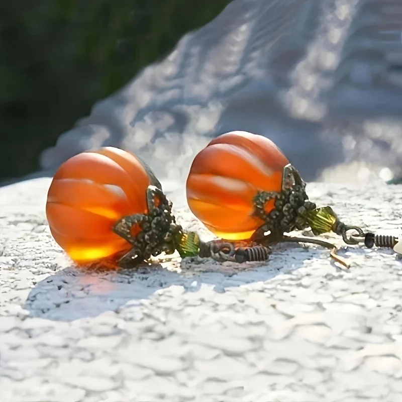 alloy Pumpkin Earrings ma\'am Halloween pumpkin stud earrings Festival costumes parties jewelry gifts