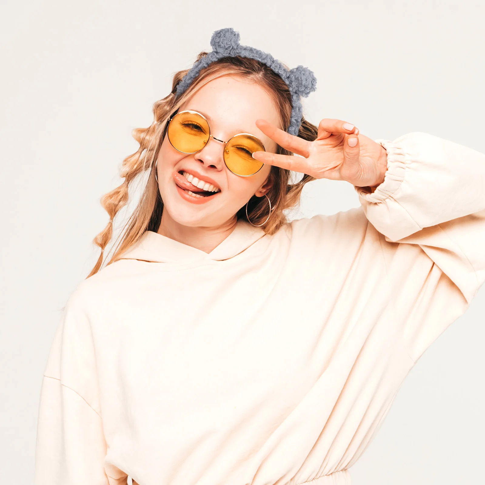 

3pcs Bear Ears Headband Set Lightweight Non Deformation Carnival Party Christmas New Year Kids Hair Band Festive