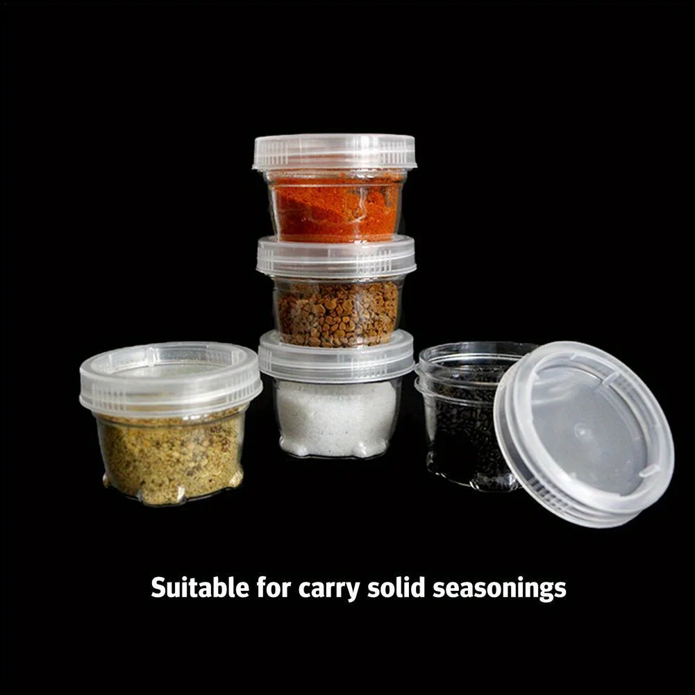 Portable Condiment Container with Storage Bag, PET Condiment Bottle, Perfect for Camping, Hiking and Picnic Condiment Finishing