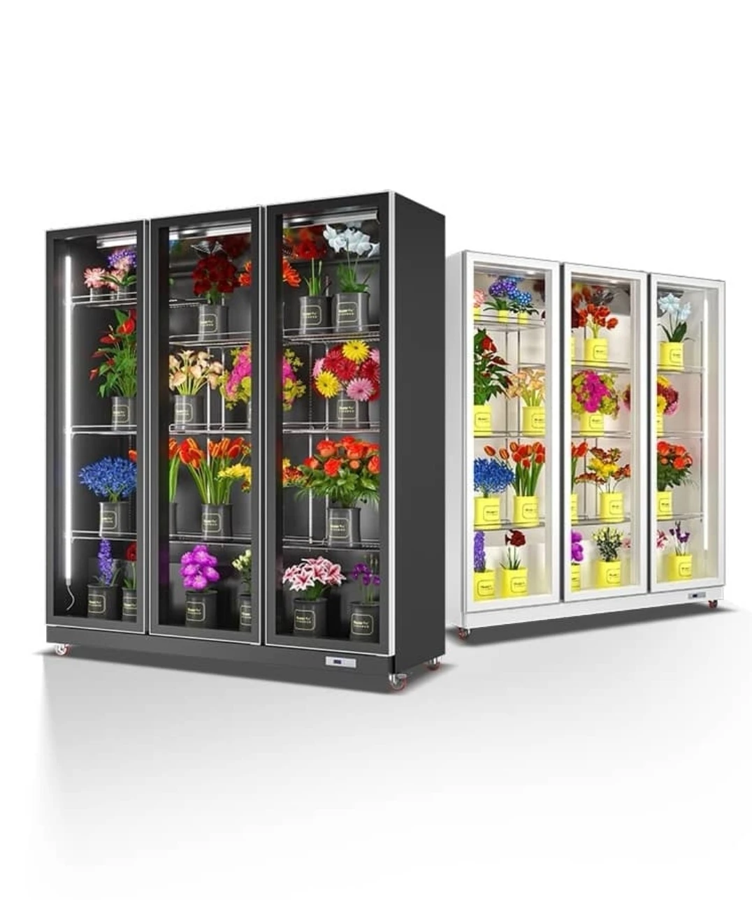 Luxury High Quality 3 Door Fresh Flower Cooler Refrigerator