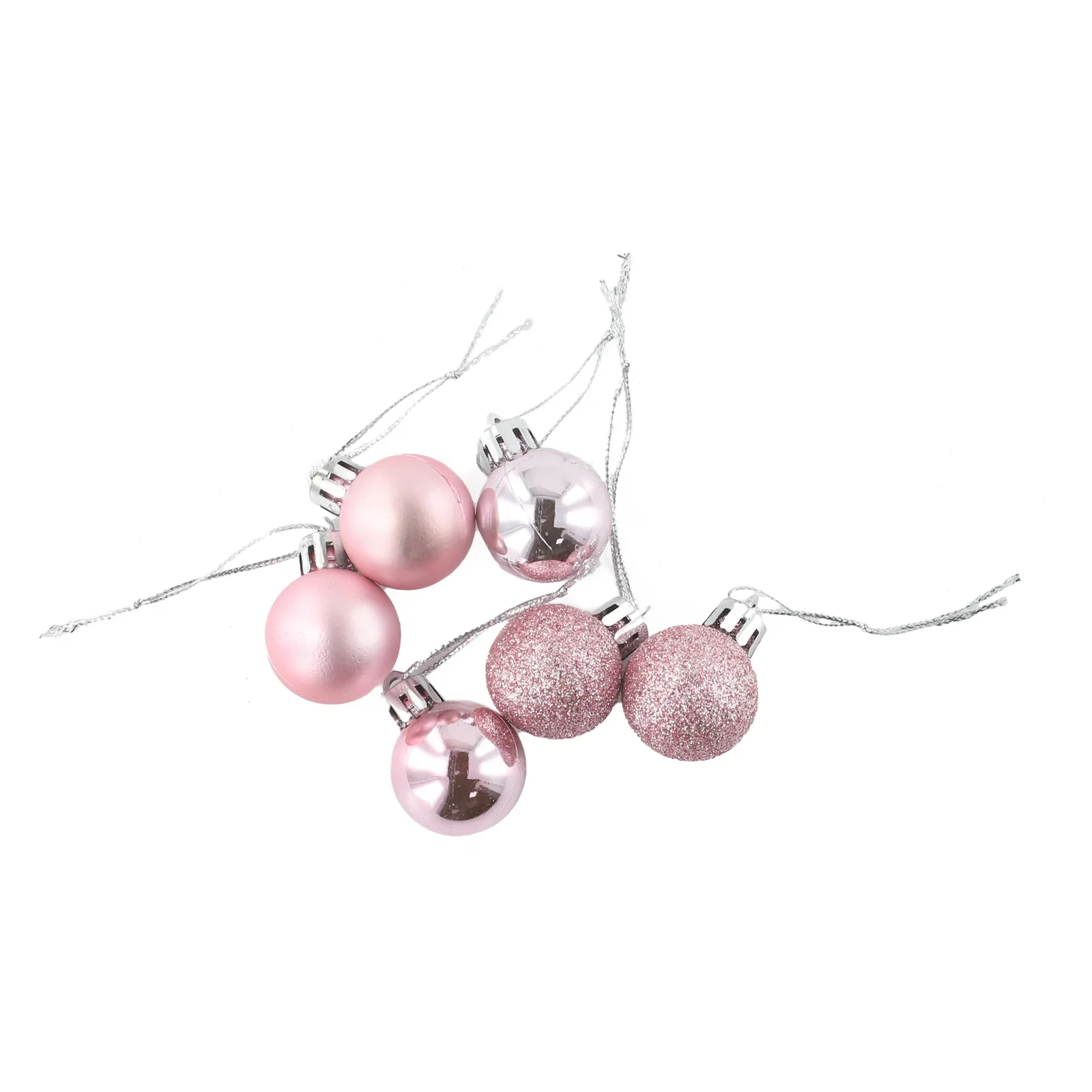 

24 Pcs Christmas Pink Ball Ornaments Xmas Tree Decorations For Holiday Wedding Party Festive Party Home Decoration Supplies