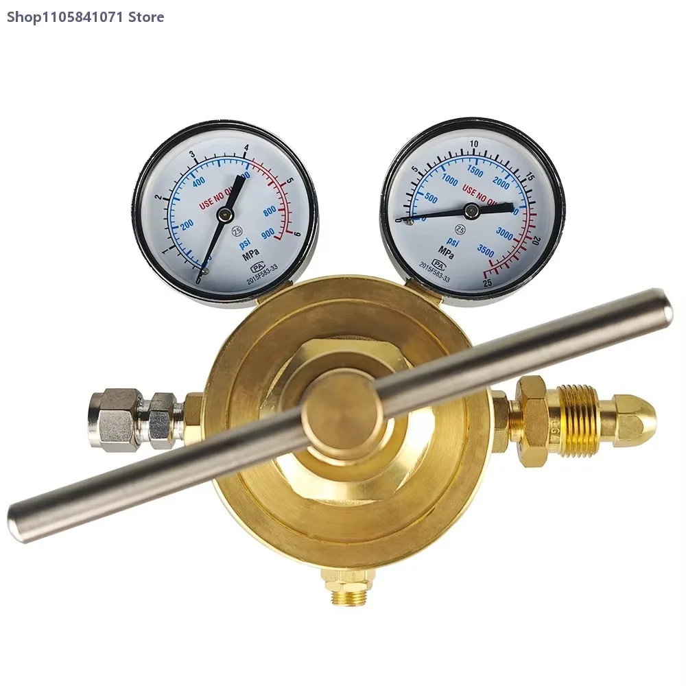 Heavy Duty Brass Gas Pressure Regulator 500 m3/h Large Flow 6 MPa 25 MPa for Argon CO2 Oxygen Nitrogen Welding