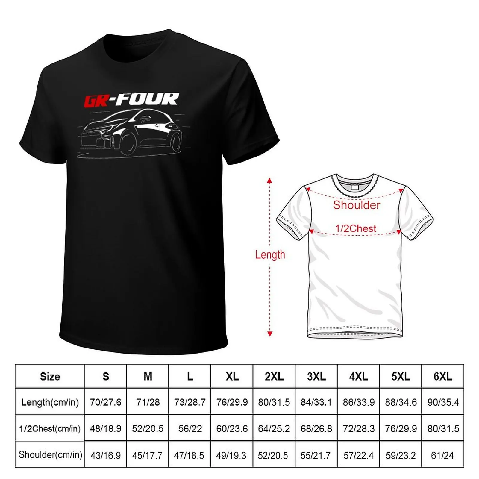GR Four Corolla Silhouette T-Shirt man t shirts cotton T-Shirt