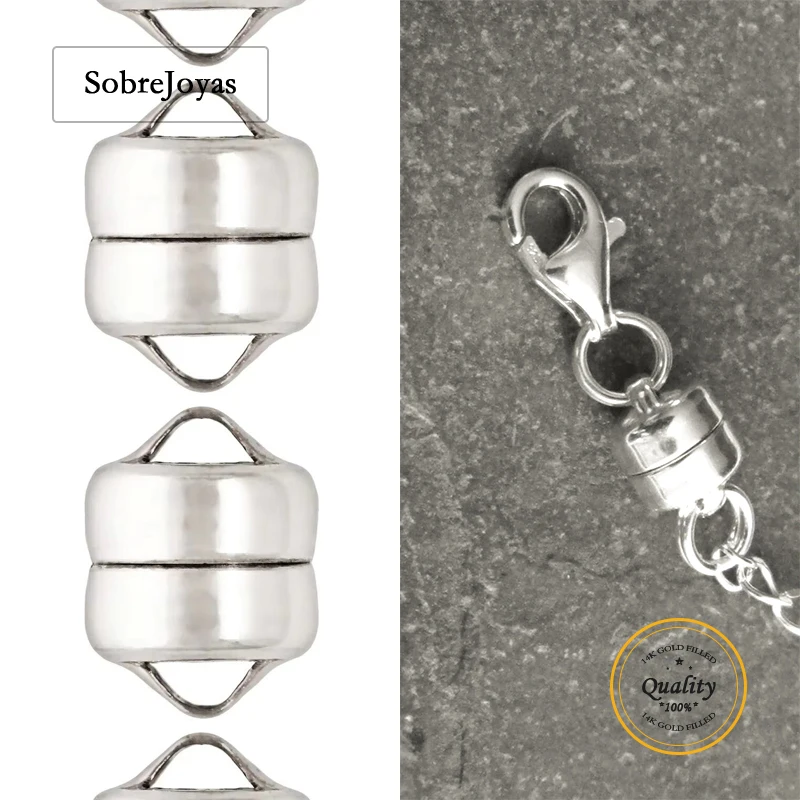 

Магнитные застежки из стерлингового серебра 925 пробы 4,5/5,5 мм, ювелирные аксессуары для ожерелья, серебряные магнитные пряжки