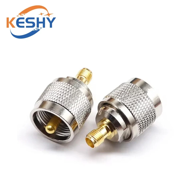 UHF SO239 PL259 to SMA Male Plug & Female Jack RF Coaxial Adapter Connector Wire Terminals Straight Brass M RF Connector