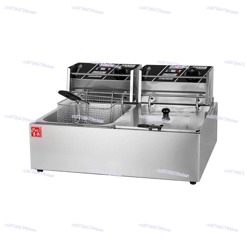 Fryer Fryer Commercial Appliance Desktop Fried Chicken Legs Chicken Wing Fries Thickened Single-Cylinder Double Sieve Electric