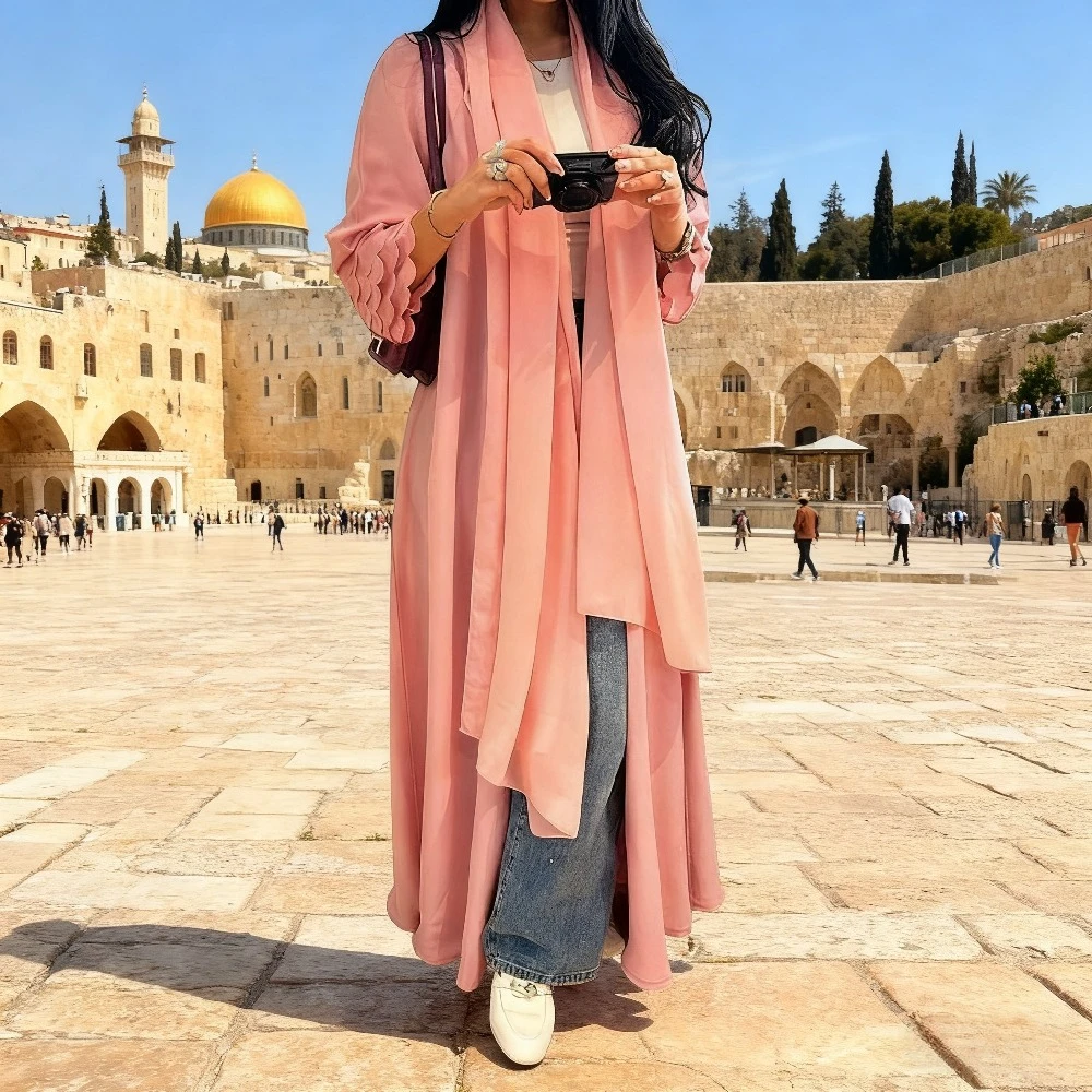 

Ид женский шарф Абая шифон Дубай Джалабия Марокко Кафтан кардиган мусульманские платья Абая Рамадан Vestidos арабский длинный халат 2026