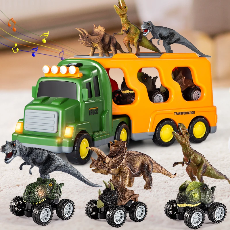 Children's Truck Toy Set 6-piece Transportation Dinosaur Toys Dinosaur Cars Children's Education Gifts