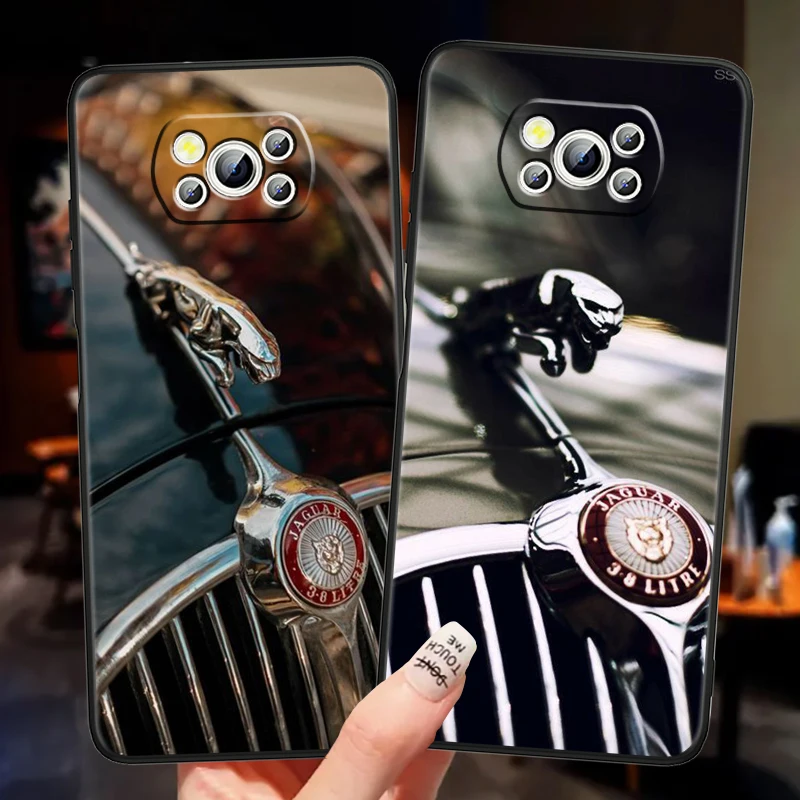 JAGUARS Car Logo Luxury Popular Cool For Xiaomi Poco C65 C61 F6 F5 F4 F3 M6 M5 M4 M3 M5S X5 X4 X3 C65 Pro 4G 5G Black Phone Case