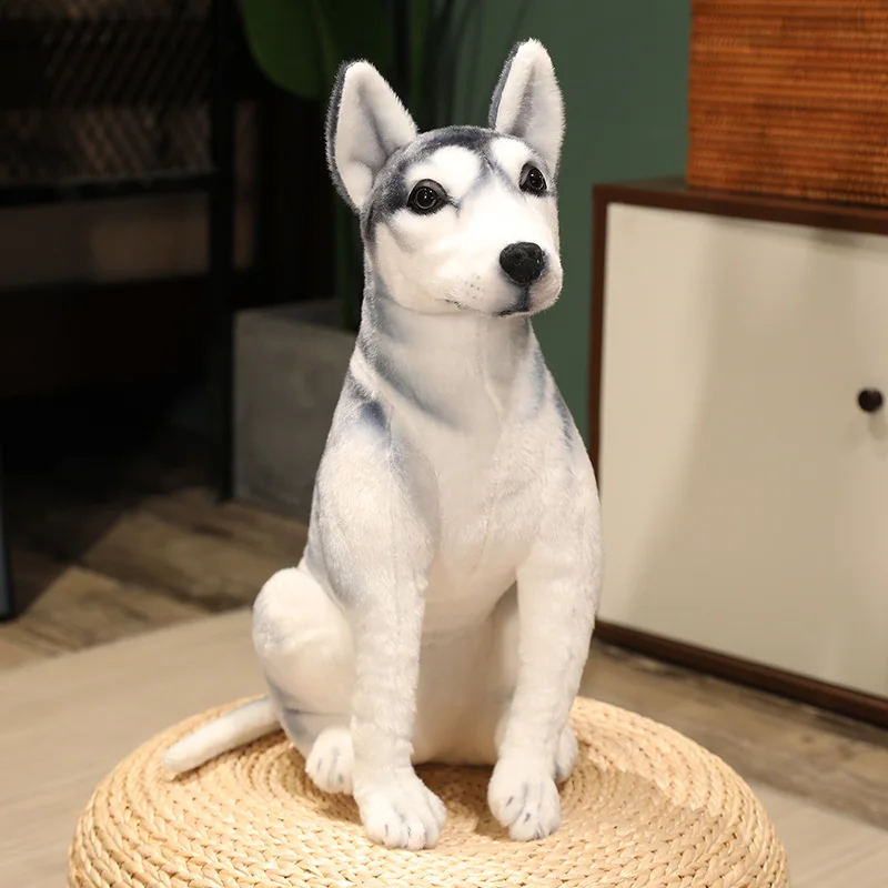 30-90cm Lifelike Giant Dog Toy Realistic Stuffed Animals Husky Dog Plush Toys Gift For Children