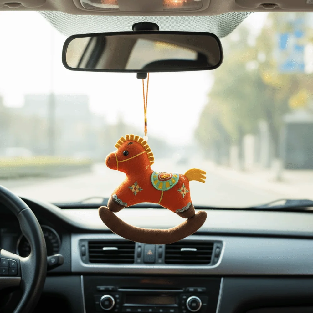 Chinese stijl mini paard hangend ornament traditioneel PP katoen jaar van het paard mascotte sleutelhanger geborduurd patroon cartoon