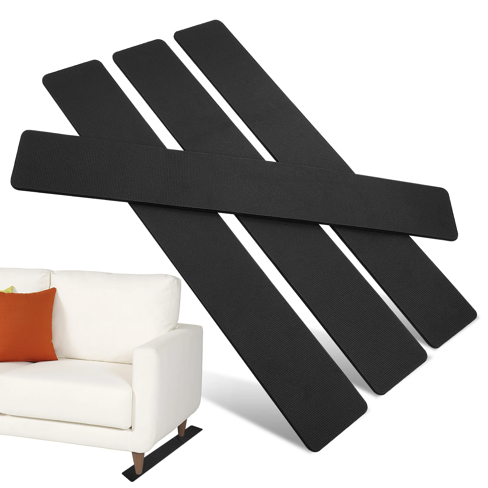 

4 Pieces 11 75x76 5x0 7cm Black Anti Slip Pads Furniture Grippers Hardwood Floors Couch Stoppers Noise Reduction Durability Home