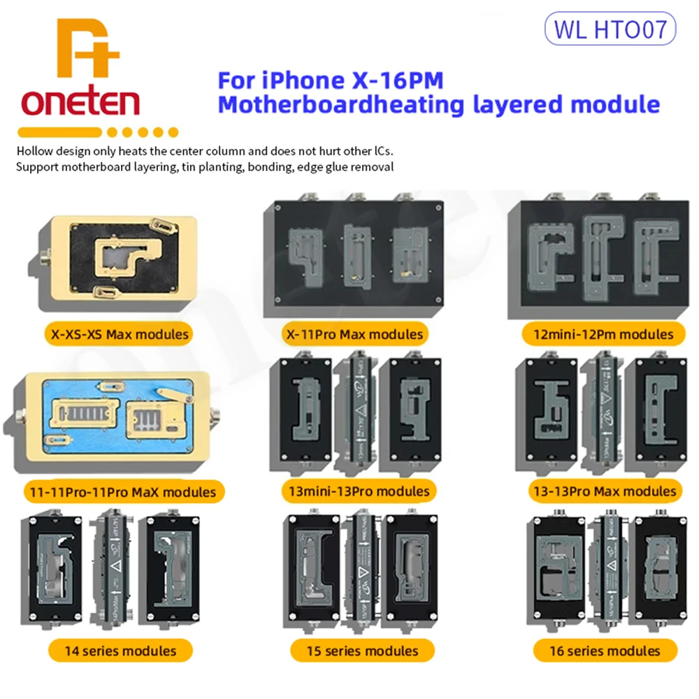 WL HT007 Intelligent Pre-Heating Soldering Station Module Motherboard Tin Planting Layered Heating Module for iPhone X-16PM