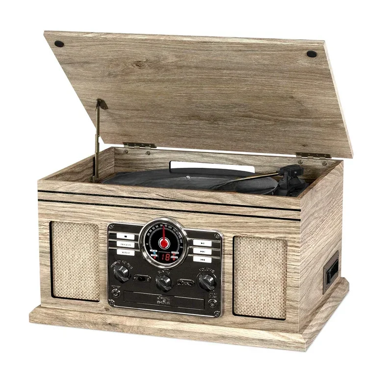 

Retro Wooden Recording Toca Disco Parlante Radio