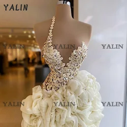 Customized Elegant Sweetheart Mini Cocktail Party Dress 3D Flora Appliques Short Prom  Formal Sheath White Evening Gown Custom