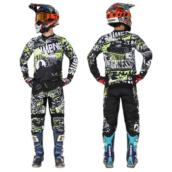 New 2022 SAIMENG Racing Motocross Jersey and pants Red MX Gear Set Combo mtb offroad bike racing suit enduro