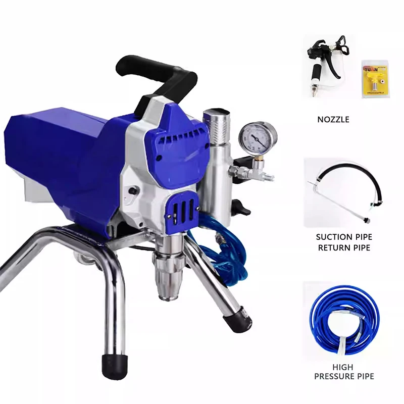 Pulverizador sin aire eléctrico compacto 390 de alta presión, pintura de látex, revestimientos ignífugos impermeables, pulverización de estructuras de acero
