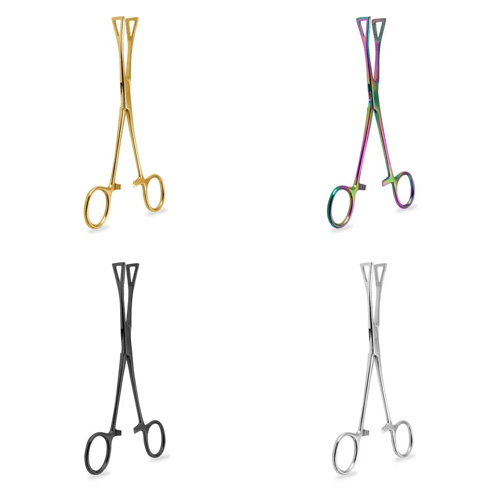 Body Jewelry Tool Stainless Steel Piercing Clamp Body Piercing Piercing Tools Disposable Professional Tool Triangle Tweezers