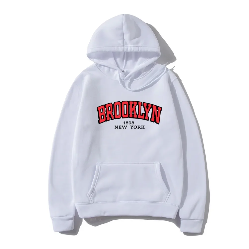 1898 Brooklyn New York Print Hoodies Creativity Casual Clothing Autumn Winter Fashion Women's Sweatshirts Hoodie Unisex Clothes