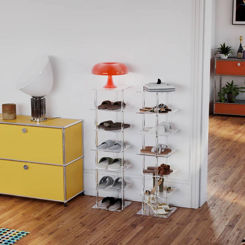 

Acrylic shoe rack storage wall display rack, seventh floor household transparent indoor and outdoor display rack rack