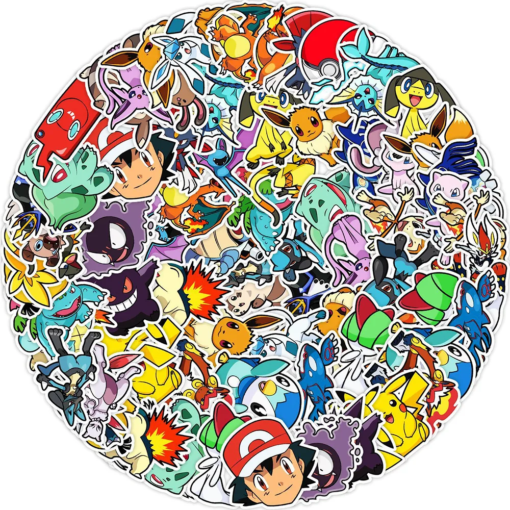 10/30/50 pçs bonito dos desenhos animados pokemon anime adesivos decalque portátil bagagem skate motocicleta telefone carro adesivo à prova dwaterproof água