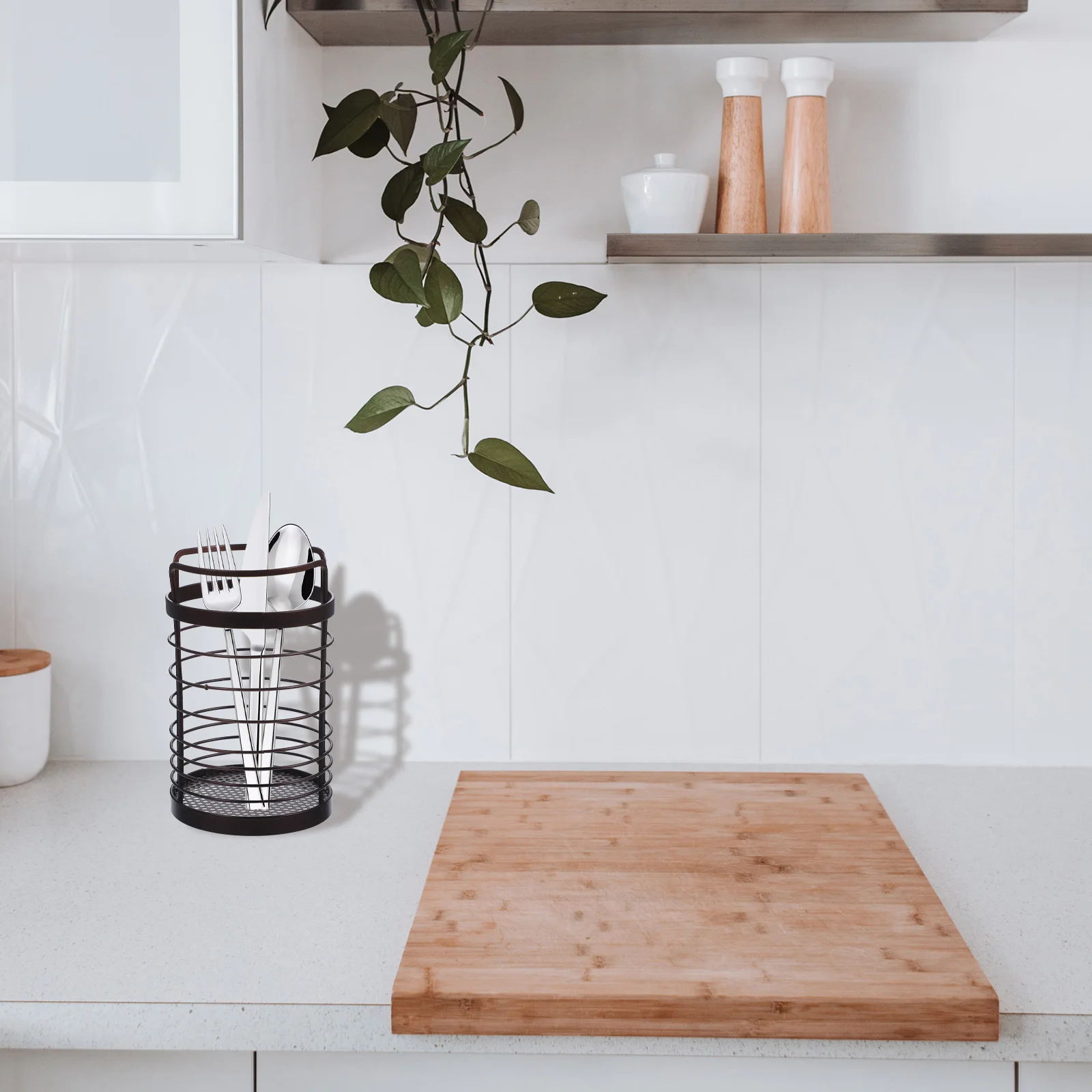 

Metal Cutlery Holder Desktop Chopstick Organizer Kitchen Utensil Draining Container Spoon Holder Kitchen Accessories