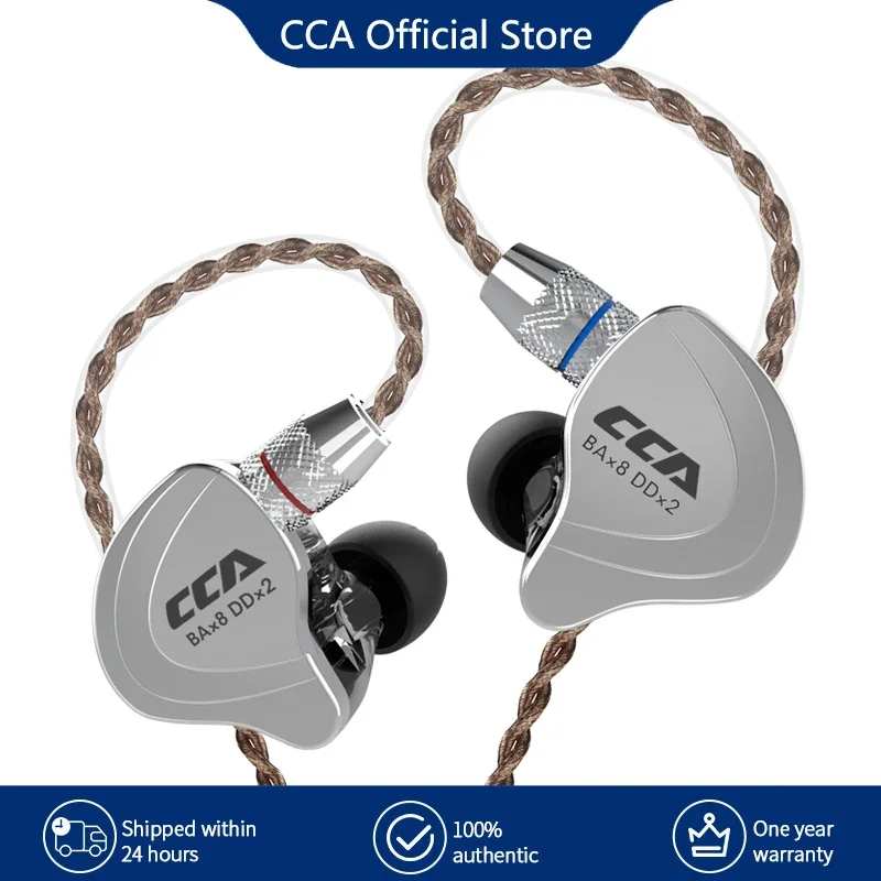 CCA C10 4ba+1dd Hybrid In Ear Earphones Hifi Dj Monito Running Sports Earphone 5 Drive Unit Headset Noise Cancelling Earbuds