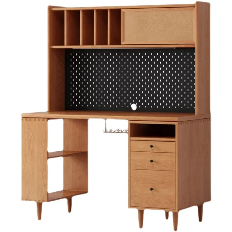 

Книжная полка из цельного дерева со встроенным учебным столом, офисним компьютерным столом и скандинавским домашним офисом.