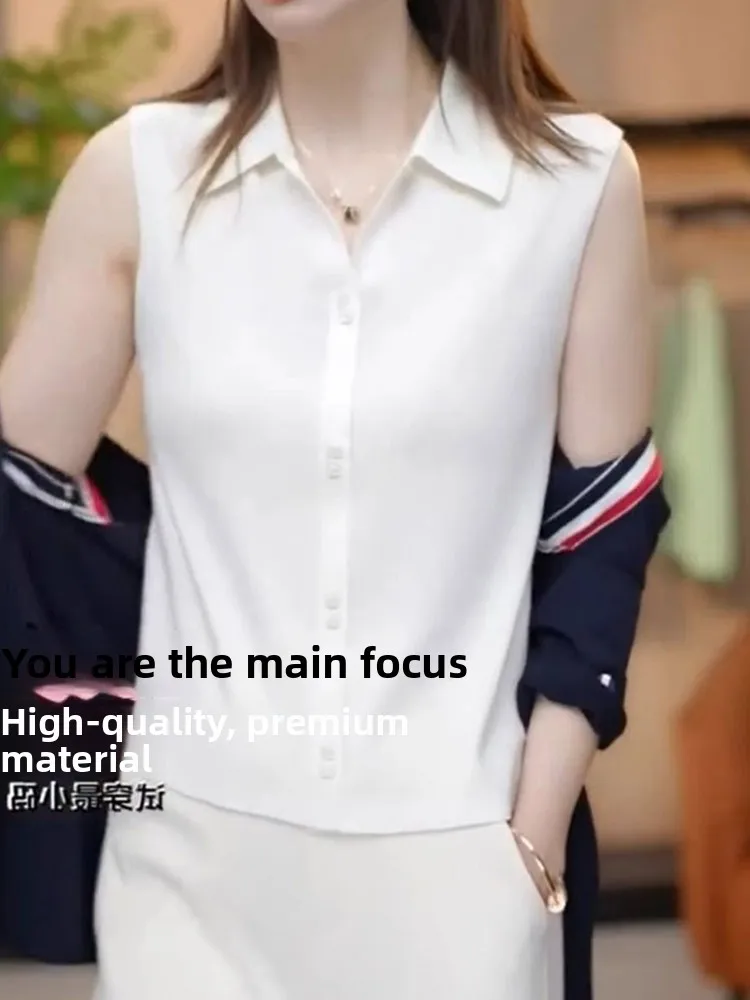 

Чистый цвет, корейский повседневный жилет Irt Svel с пуговицами, модный многослойный топ с подплечниками, женская мода