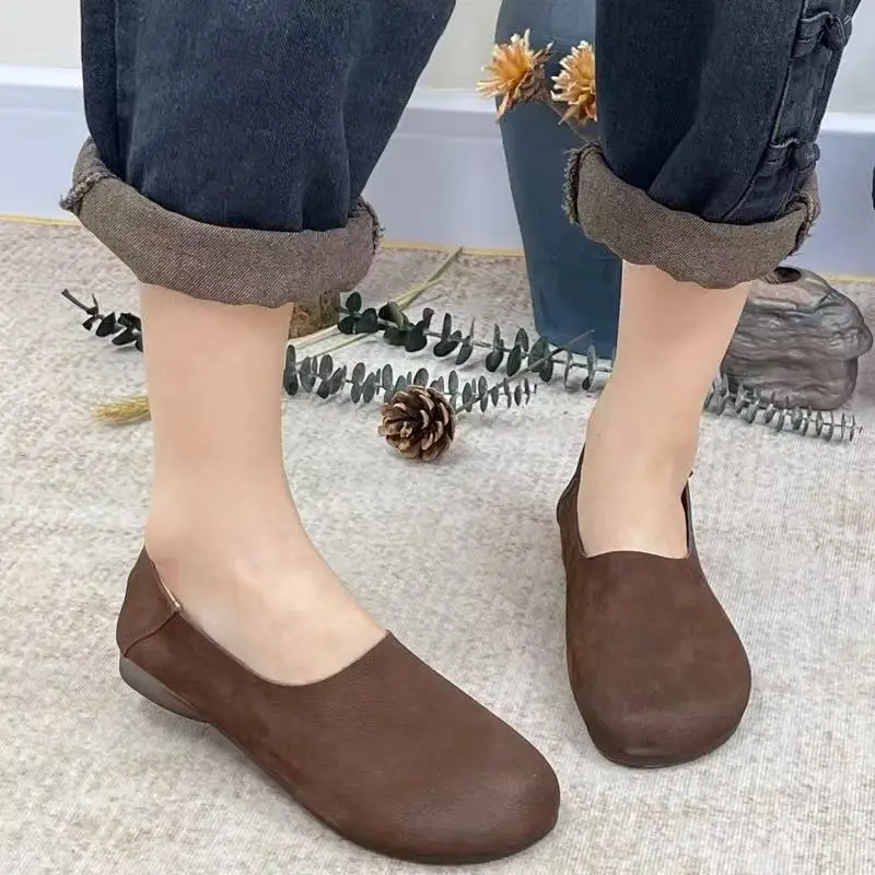 Careaymade-Genuine Leather pure handmade breathable flat soft sole women\'s shoes summer,Vintage literary&artistic single shoes