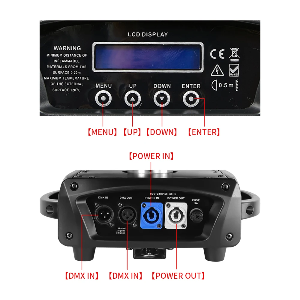 Imagem -03 - Zoom Wash Moving Head Iluminação Rgbw Strobe Controle Dmx512 dj Disco Festa em Casa Boate 19x15w